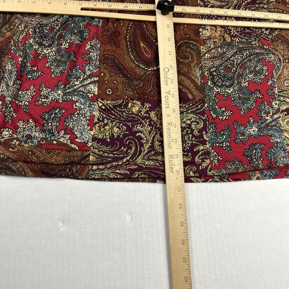 Chaps Womens Smocked Top Paisley Patchwork 3/4 Sleeve Casual Boho Shirt Size 3X - Picture 7 of 11